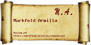 Markfeld Armilla névjegykártya
